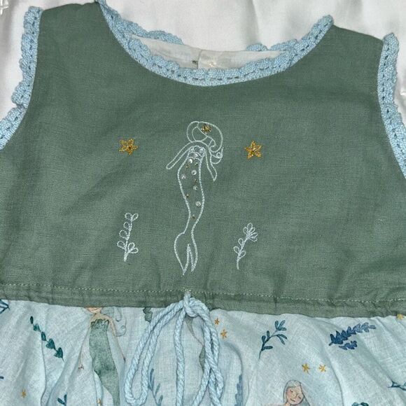 Well dressed wolf linen mermaid bubble dress sz 3t wdw - Picture 2 of 5
